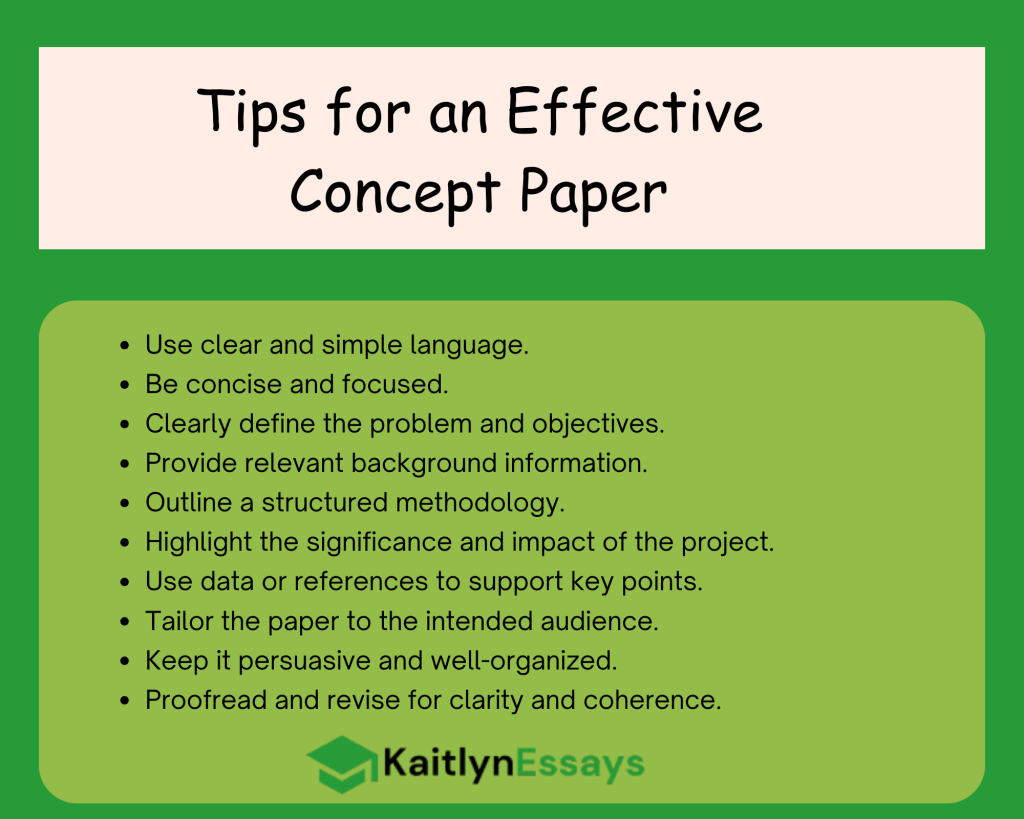 Tips for an Effective Concept Paper